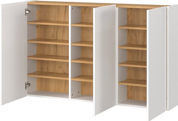 Biała szafka w dekorze dębu wisząca 138x87x25 cm Libbiano – Germania