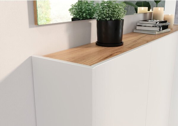 Biała szafka w dekorze dębu wisząca 138x87x25 cm Libbiano – Germania
