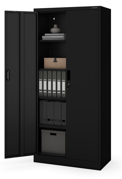 Szafa metalowa biurowa z 4 półkami czarna, 1750x800x400 mm: JAN Compact