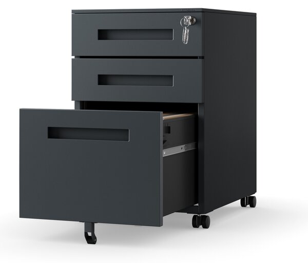 Kontenerek pod biurko KATE 390 x 600 x 500 mm, antracytowy