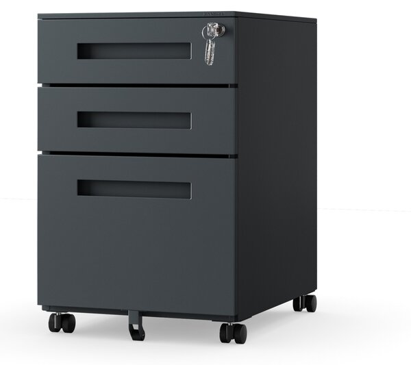 Kontenerek pod biurko KATE 390 x 600 x 500 mm, antracytowy