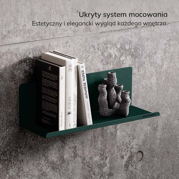 Półka wisząca metalowa butelkowa zieleń, 400 mm: JOANNE Modern