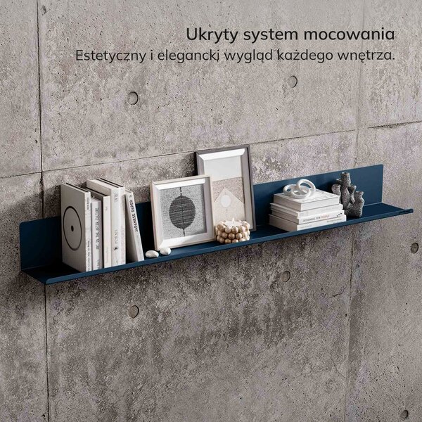 Półka wisząca metalowa granatowa, 1200 mm: JOANNE Modern