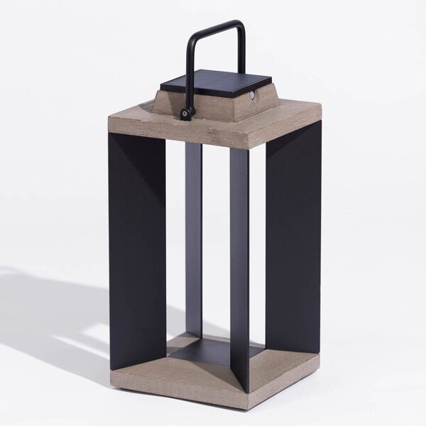 Les Jardins Latarnia solarna Teckalu, aluminium/czarny, 45,5cm możliwość ściemniania, aluminium