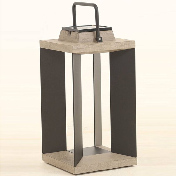 Les Jardins Latarnia solarna Teckalu, aluminium/czarny, 45,5cm możliwość ściemniania, aluminium