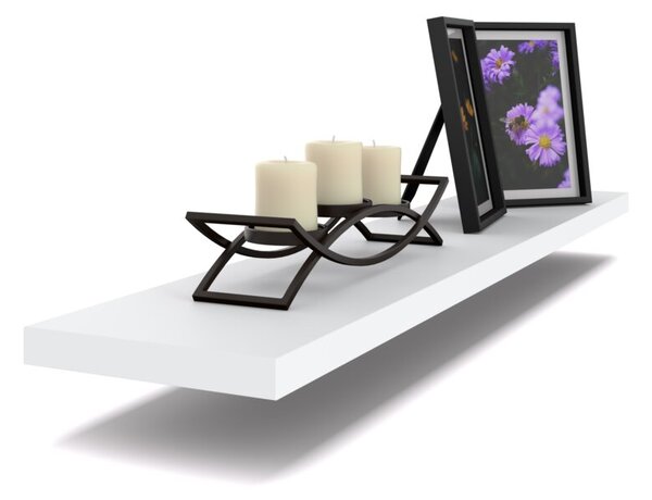 Półka Wisząca STIVMEBLE Ścienna 80 cm na książki zdjęcia 80x15x1,8 cm Biały Mat