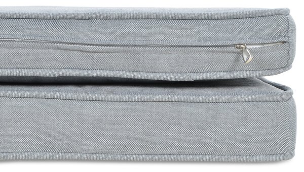 Zestaw z technorattanu BORNEO + PUFY White Grey