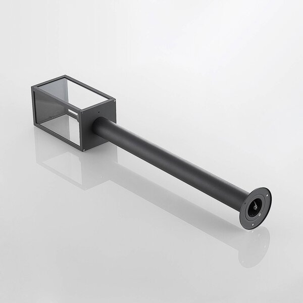 Słupek oświetleniowy Filimon Lindby, możliwość ściemniania, czarny, aluminium, nowoczesny