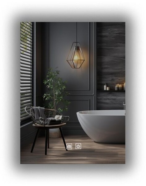 IREDA Lustro łazienkowe z oświetleniem LED, 70 x 50 cm