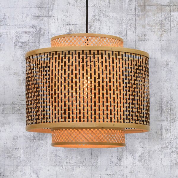 Good & Mojo Lampa wisząca Bhutan, możliwość ściemniania, jasne drewno, salon / jadalnia, bambus, design