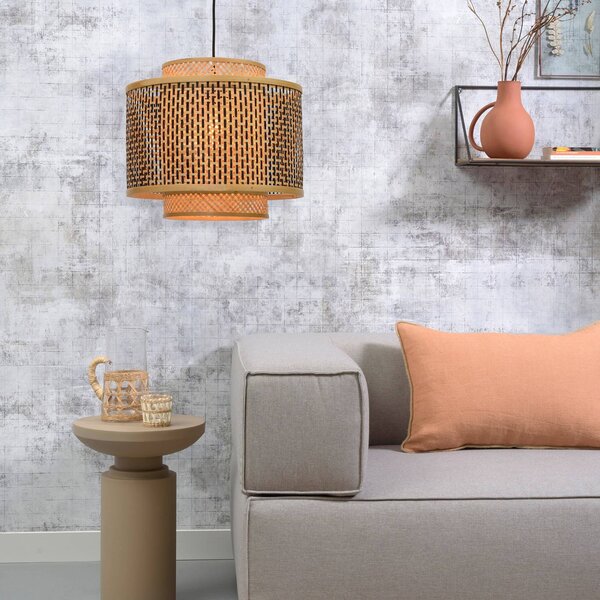 Good & Mojo Lampa wisząca Bhutan, możliwość ściemniania, jasne drewno, salon / jadalnia, bambus, design