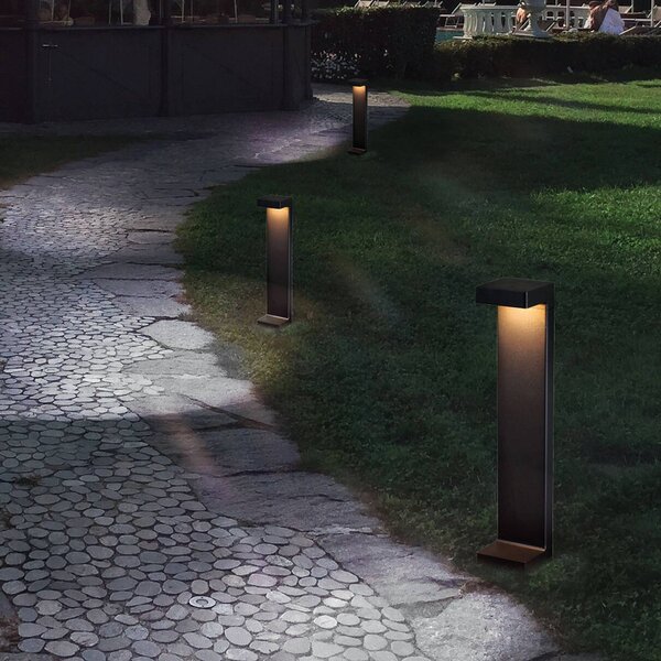 Viokef Lampa ogrodowa stojąca Quadro, czarny, aluminium, nowoczesny