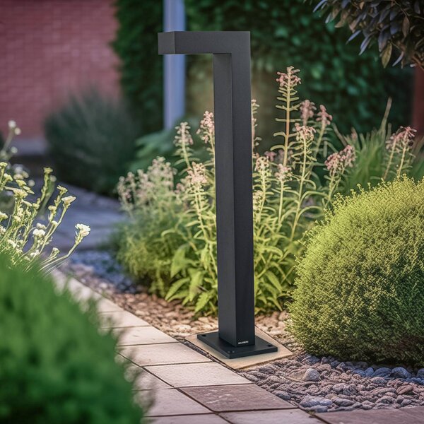 BRUMBERG Słupek oświetleniowy LED Lantern, aluminiowy / szary / cynkowy, aluminium, design