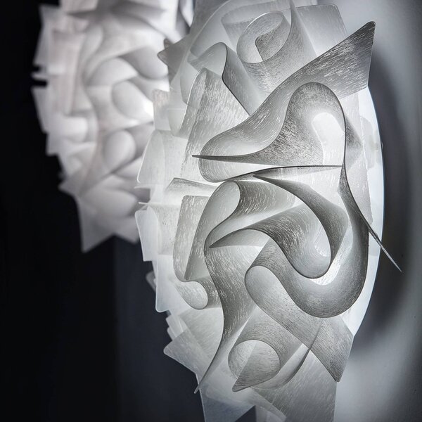 Slamp Lampa sufitowa designerska VELI Couture, możliwość ściemniania, biały / opal, salon / jadalnia, tworzywo sztuczne, design