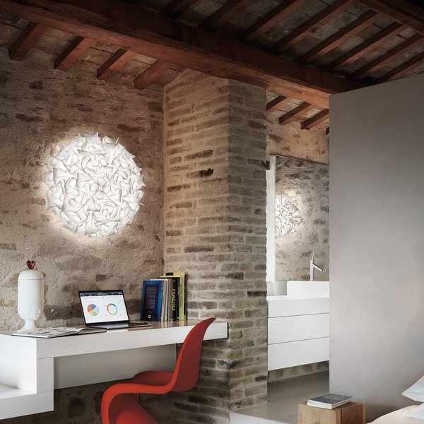 Slamp Lampa sufitowa designerska VELI Couture, możliwość ściemniania, biały / opal, salon / jadalnia, tworzywo sztuczne, design