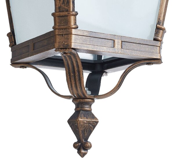 ORION Nostalgiczna zewnętrzna lampa wisząca Aiko, brązowy / mosiężny, aluminium, antyczny