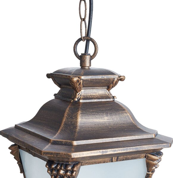 ORION Nostalgiczna zewnętrzna lampa wisząca Aiko, brązowy / mosiężny, aluminium, antyczny