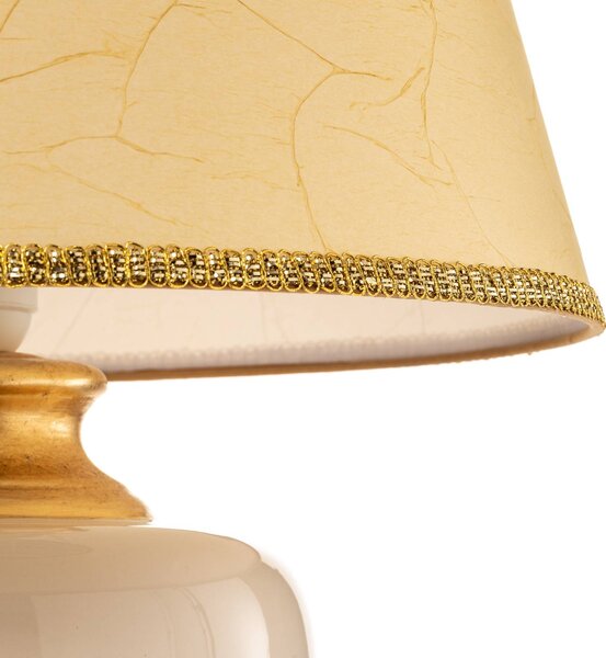 Lampa stołowa Mozart ONLI, kremowy / amber, salon / jadalnia, ceramika, antyczny