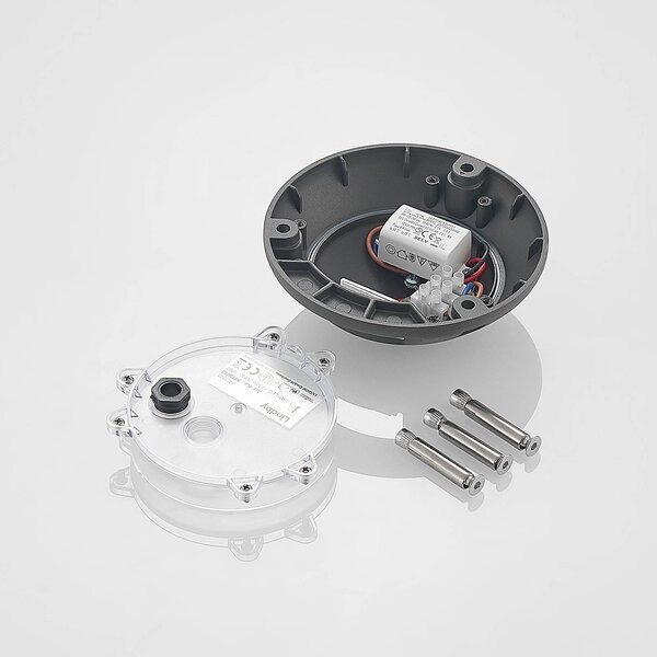Lindby Huban oprawa natynkowa LED, 1-punktowa, czarny, aluminium, nowoczesny