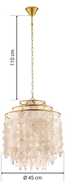 Lampa wisząca Ruben ONLI, mosiężny / złoty, salon / jadalnia, metal