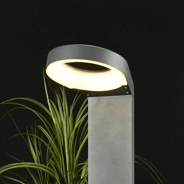 Słupek oświetleniowy LED JARKA Lucande, aluminiowy / szary / cynkowy, aluminium, nowoczesny