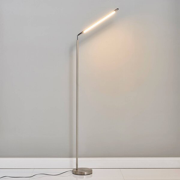 Lampa stojąca LED Jabbo Lindby, aluminiowy / szary / cynkowy, biuro, metal, nowoczesny