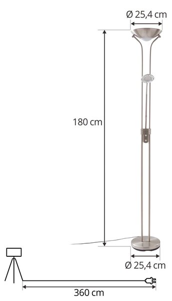 Lampa stojąca LED Josefin Lindby, możliwość ściemniania, aluminiowy / szary / cynkowy, salon / jadalnia, metal, nowoczesny