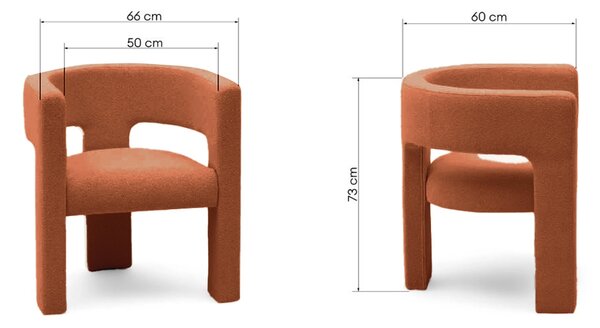 Pomarańczowy designerski fotel ALPAH B