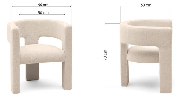 Beżowy designerski fotel ALPAH B