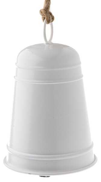Dzwonek metalowy Ringle biały, 12 x 20 cm
