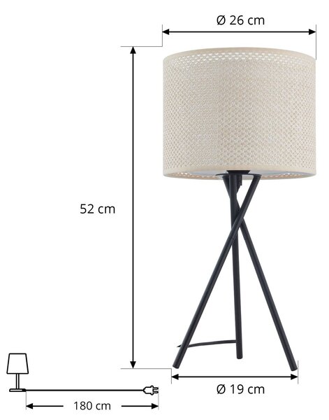 Lampa stołowa Soula Lindby, kremowy / amber, salon / jadalnia, tworzywo sztuczne, dworkowy / rustykalny