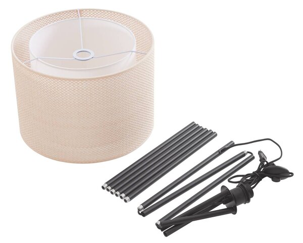 Lampa stojąca Soula Lindby, kremowy / amber, salon / jadalnia, tworzywo sztuczne, dworkowy / rustykalny