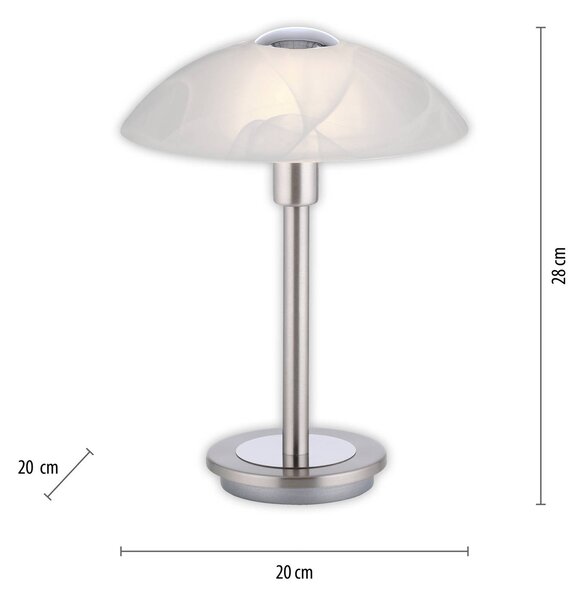 Paul Neuhaus Lampa stołowa Enova, możliwość ściemniania, chromowy / srebrny, salon / jadalnia, metal