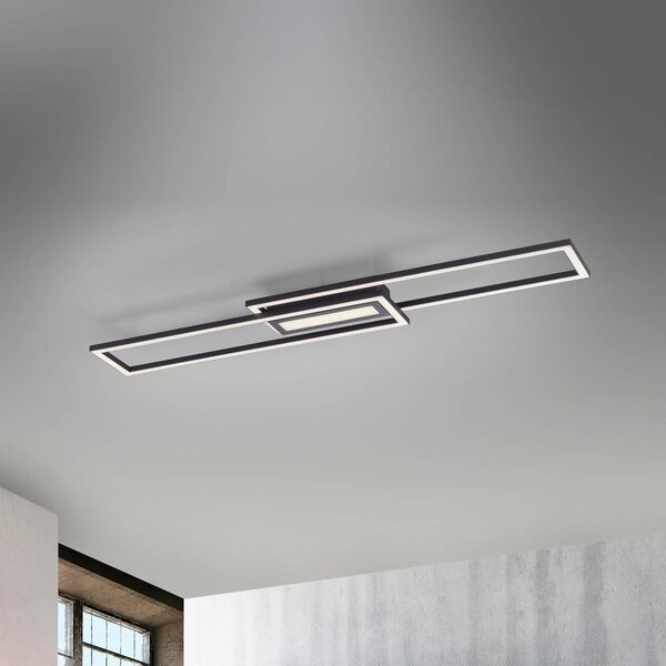 JUST LIGHT. GmbH Lampa sufitowa LED Asmin, możliwość ściemniania, czarny, salon / jadalnia, aluminium, nowoczesny