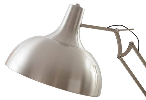 Lampa stojąca Lindby Leia, srebrny, metal, 180cm, obrotowy, E27 Leia, chromowy / srebrny, salon / jadalnia, metal, nowoczesny