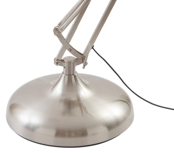 Lampa stojąca Lindby Leia, srebrny, metal, 180cm, obrotowy, E27 Leia, chromowy / srebrny, salon / jadalnia, metal, nowoczesny