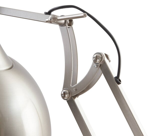 Lampa stojąca Lindby Leia, srebrny, metal, 180cm, obrotowy, E27 Leia, chromowy / srebrny, salon / jadalnia, metal, nowoczesny
