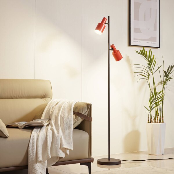 Lampa stojąca Ovelia Lindby, czarny, salon / jadalnia, metal, nowoczesny