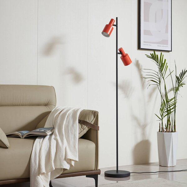 Lampa stojąca Ovelia Lindby, czarny, salon / jadalnia, metal, nowoczesny