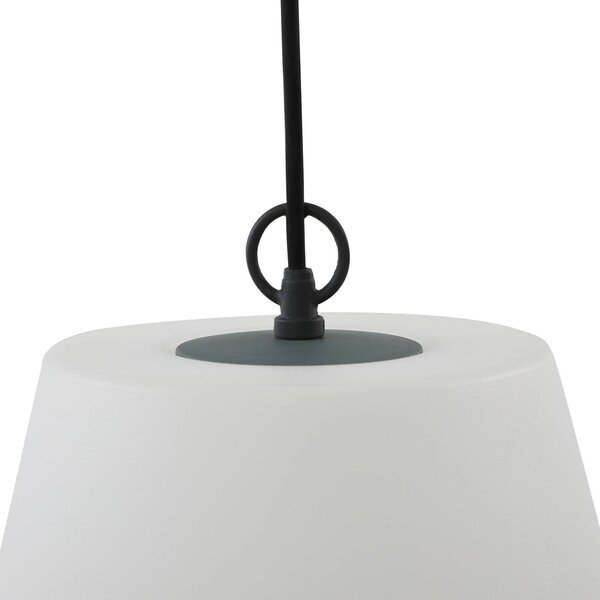 Lindby – lampa wisząca zewnętrzna Alaida, biała, tworzywo sztuczne, E27, IP65 Alaida Lindby, możliwość ściemniania, biały / opal, tworzywo sztuczne, nowoczesny