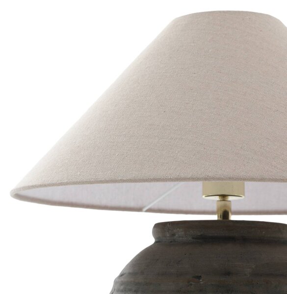 Lampa stołowa Thalorin Lucande, brązowy / rdzawy, salon / jadalnia, ceramika, skandynawski