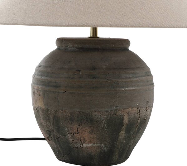 Lampa stołowa Thalorin Lucande, brązowy / rdzawy, salon / jadalnia, ceramika, skandynawski