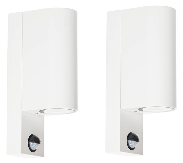 Lampa zewnętrzna z czujnikiem ruchu Tetje PRIOS, możliwość ściemniania, biały / opal, aluminium, nowoczesny