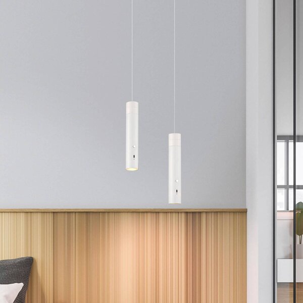 JUST LIGHT. GmbH Lampa wisząca Attach, możliwość ściemniania, biały / opal, salon / jadalnia, metal, nowoczesny