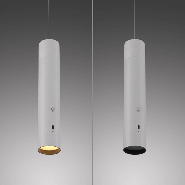 JUST LIGHT. GmbH Lampa wisząca Attach, możliwość ściemniania, biały / opal, salon / jadalnia, metal, nowoczesny