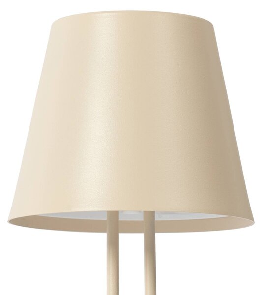 Akumulatorowa lampa stołowa LED Janea TWIN, beżowy, metal, Lindby Lindby, możliwość ściemniania, kremowy / amber, metal, nowoczesny
