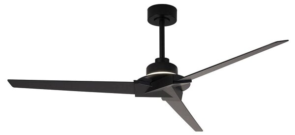 Mantra Iluminación Wentylator sufitowy LED Brisa Mini, czarny/drewno, cichy, 150 cm, CCT możliwość ściemniania, czarny, łazienka, drewno, nowoczesny