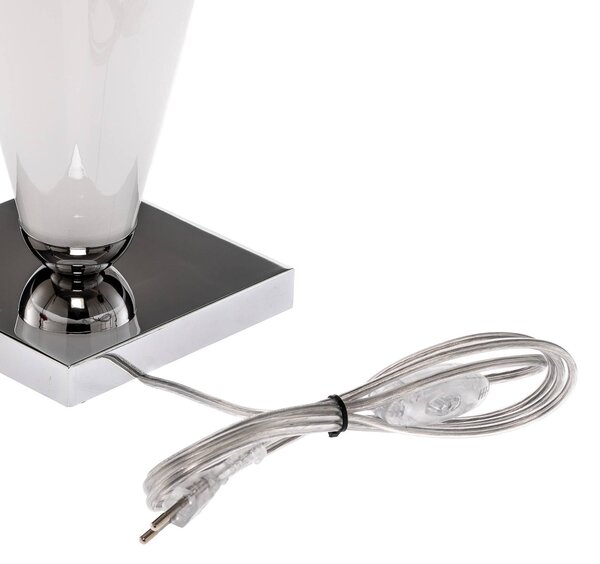 Lampa stołowa Lund Argon, biały / opal, salon / jadalnia, tkanina / materiał / jedwab, nowoczesny