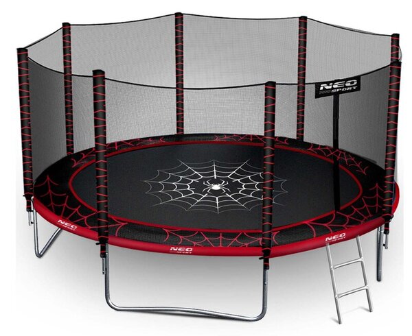 Trampolina ogrodowa 374cm 12ft drabinka siatka zew. Neo-Sport