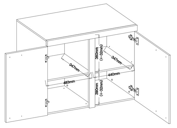 Komoda do salonu Rumba WH21 2D Biały